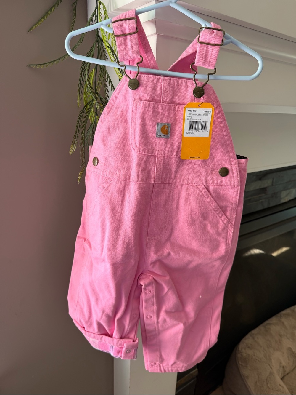 Carhartt Pink Kids Overalls with Adjustable Straps